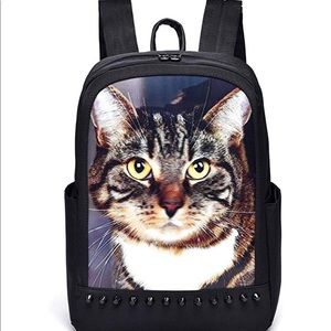 Kitty cat black book bag with studs! Brand new!